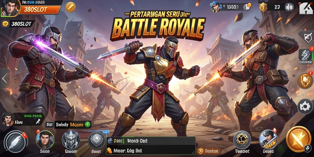 Tampilan mendebarkan aksi gameplay Battle Royale di 380SLOT.