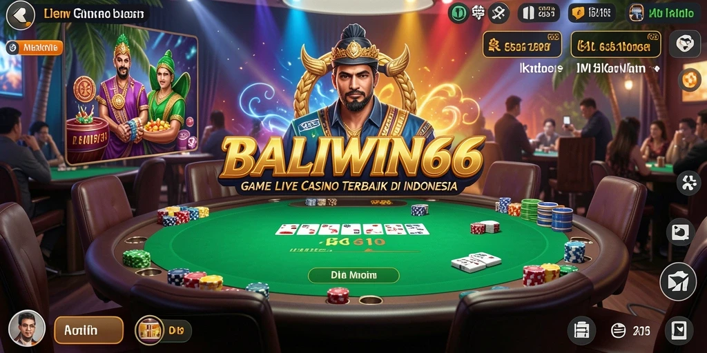 Screenshot gameplay BALIWIN66 yang menampilkan dealer profesional dan suasana Live Casino.