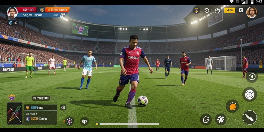Tampilan gameplay mendebarkan dalam KPK100 saat mencetak gol.