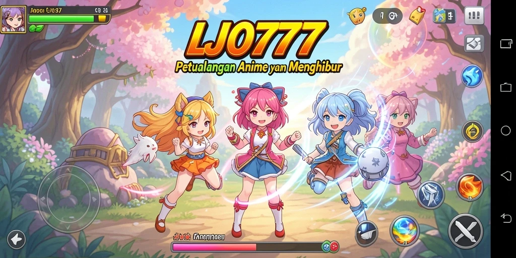 Tampilan gameplay seru dari LJO777 dengan karakter Anime.