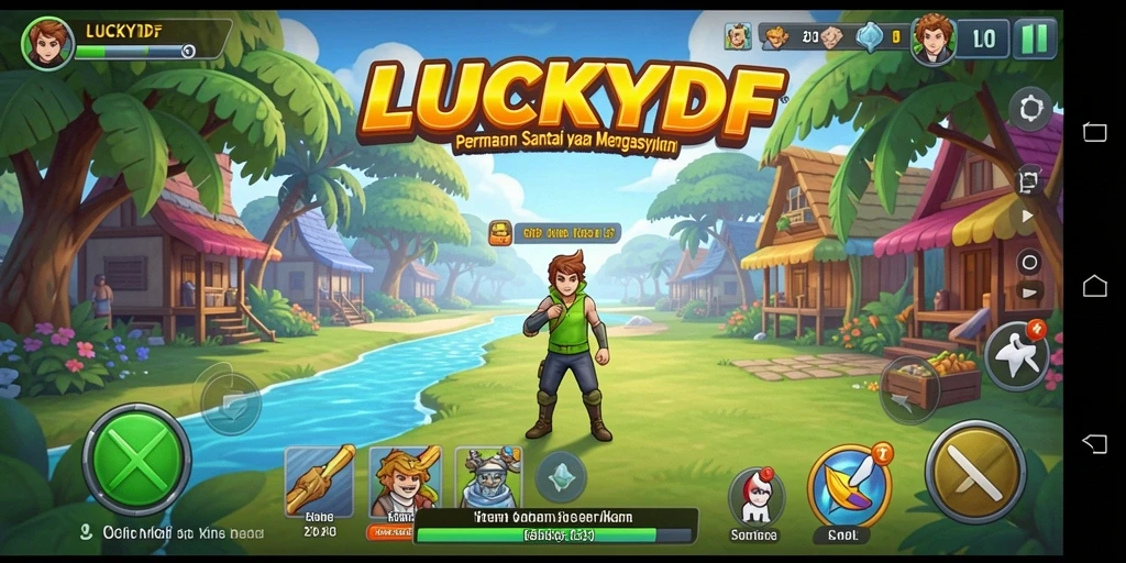 Tangkapan layar gameplay <strong>LUCKYDF</strong> yang penuh warna dan menarik.