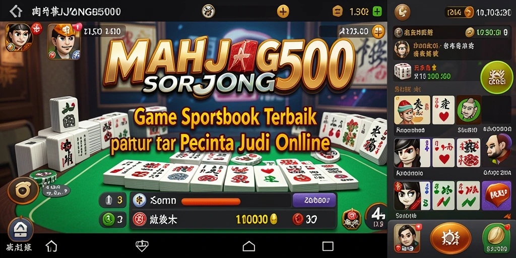 Tampilan layar utama MAHJONG500 dengan opsi taruhan Sportsbook.