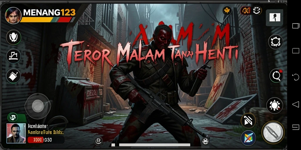Screenshot menampilkan suasana menegangkan dalam gameplay MENANG123.