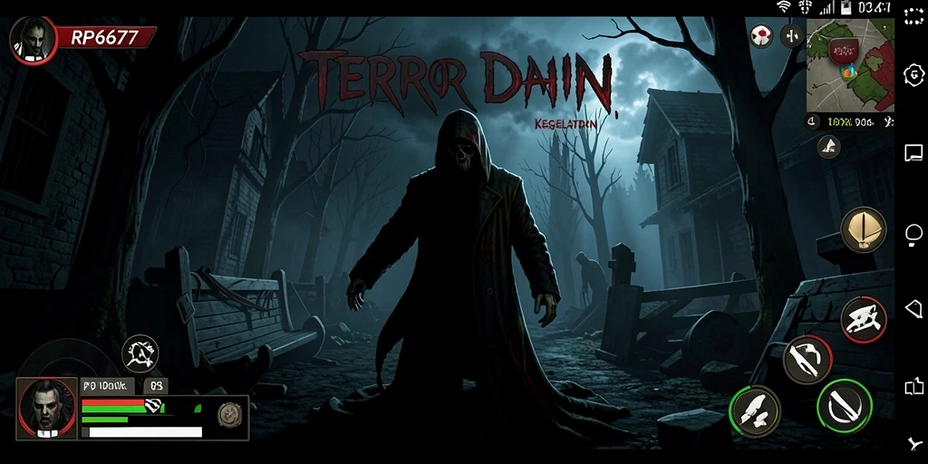 Tampilan menegangkan dari gameplay RP6677 dengan suasana menyeramkan.