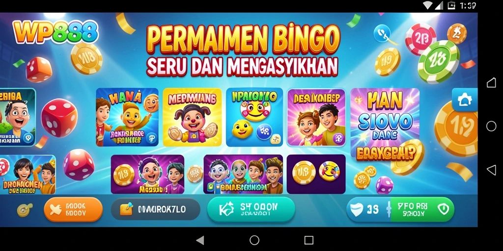 Tampilan gameplay WP888 yang seru dengan angka Bingo yang penuh warna.